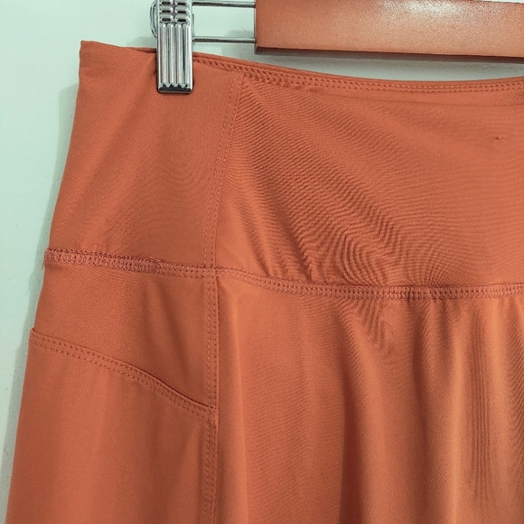 Womens Athletic Skirt Medium Rust Orange Stretch 2 In One Skirt Short Summer - Picture 13 of 13
